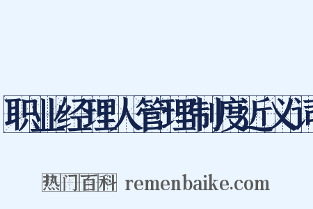 职业经理人管理制度近义词是什么意思的图片